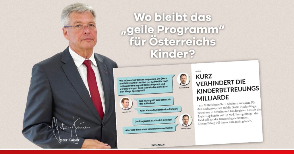 Wo bleibt das „geile Programm“ für Österreichs Kinder?