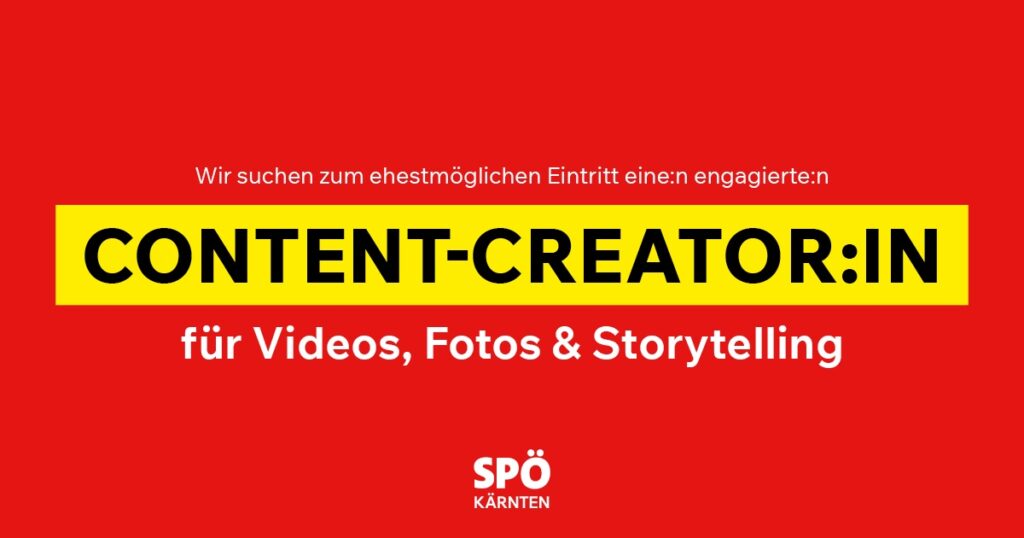 Kreative Köpfe aufgepasst – wir suchen eine:n Content Creator:in!