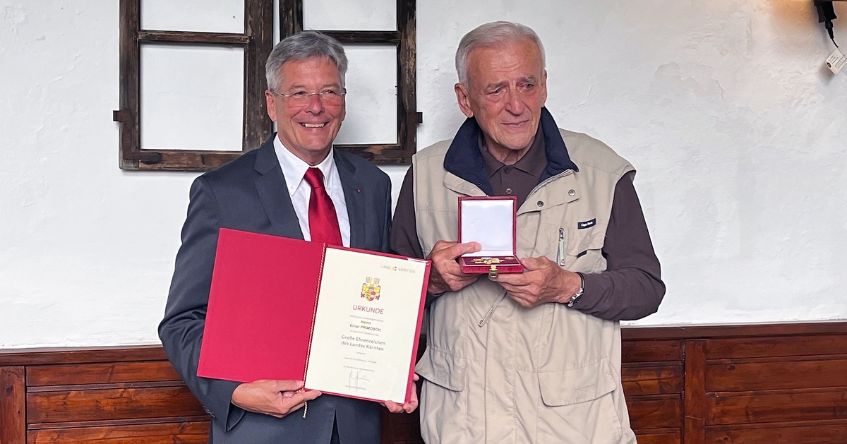 Gro&szlig;es Ehrenzeichen des Landes f&uuml;r Ernst Primosch