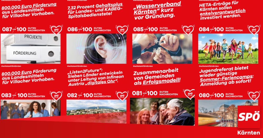 Kärnten-Wahl 23: 100 Gute Nachrichten für Kärnten!
