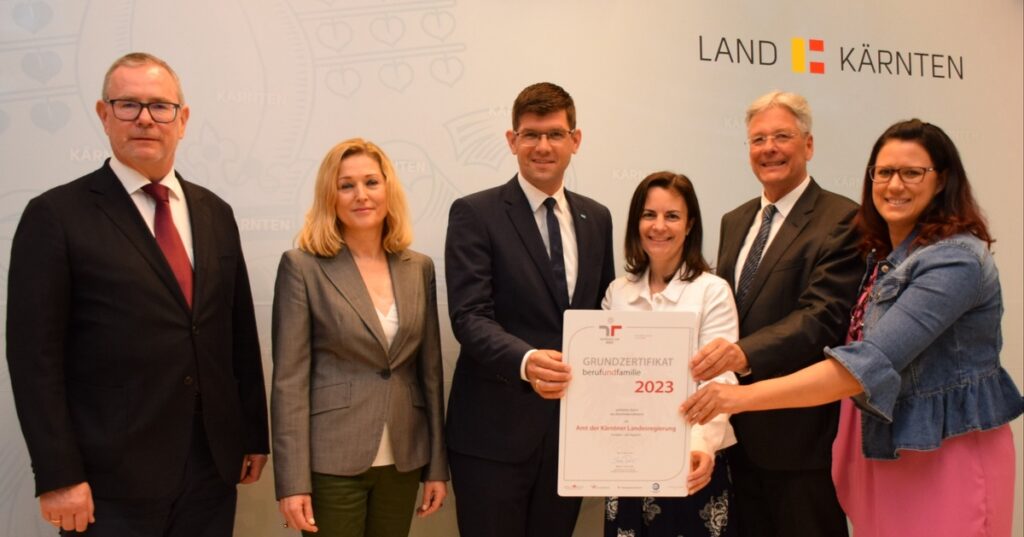 Land Kärnten als familienfreundlicher Arbeitgeber ausgezeichnet