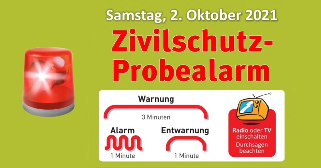 Für ihre Sicherheit: ZIVILSCHUTZ-PROBEALARM am 2. Oktober 2021