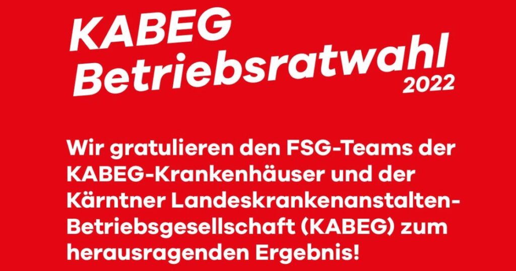 KABEG-BR-Wahl: Herausragendes Ergebnis der FSG