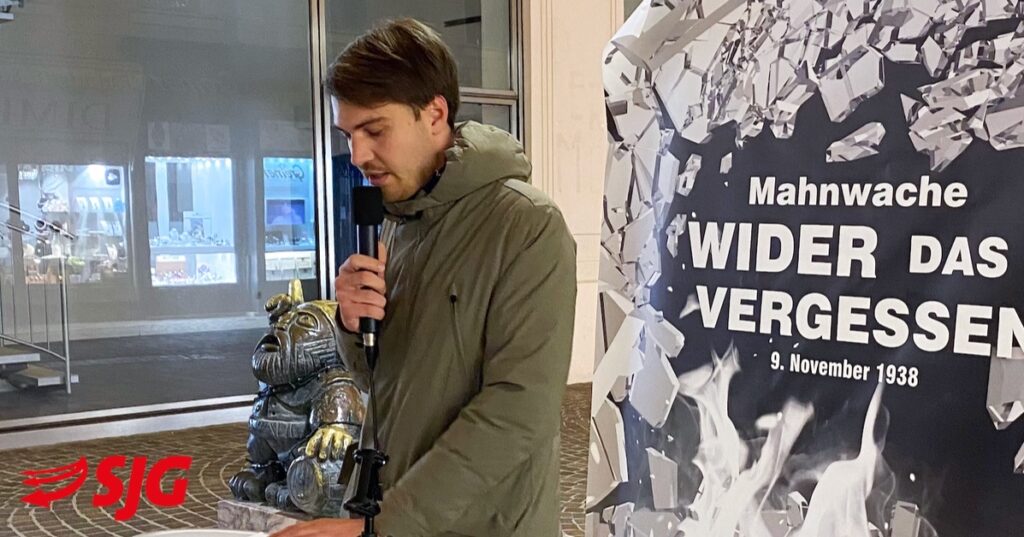 SJG Kärnten: Gedenken in Erinnerung an die Opfer des Novemberpogroms.