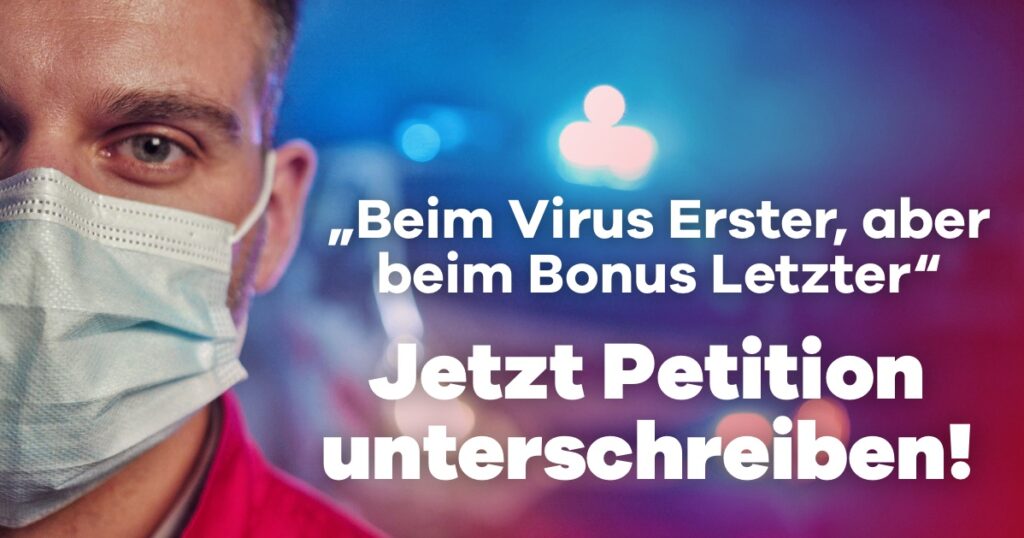 Wir brauchen Deine Unterstützung: Corona-Bonus für alle Held*innen der Krise!