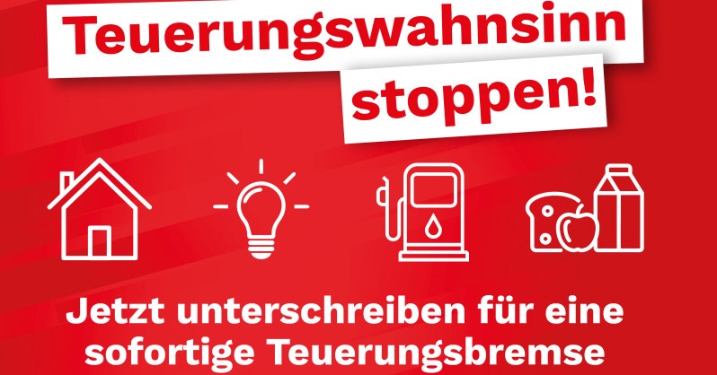 Jetzt unterschreiben! SPÖ-Petition für eine sofortige Teuerungsbremse – Geteilt