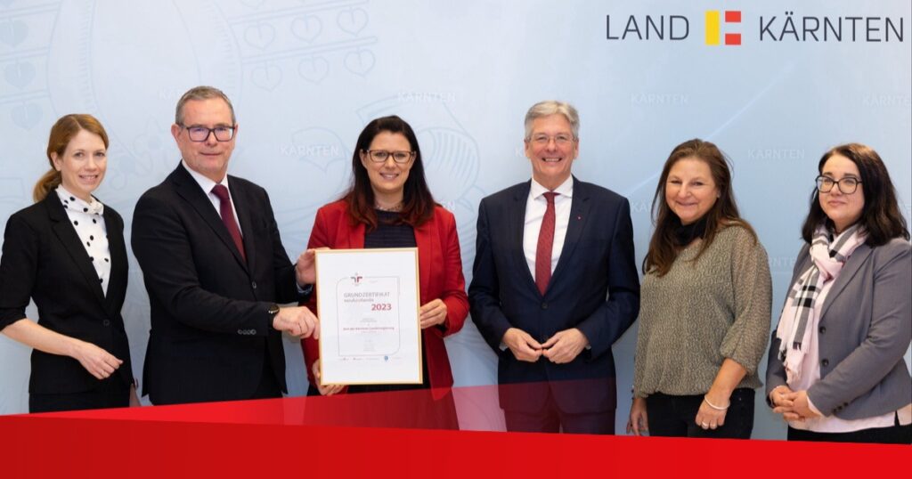 Land Kärnten als familienfreundlicher Arbeitgeber ausgezeichnet