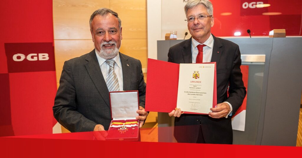 Großes Goldenes Ehrenzeichen des Landes für Hermann Lipitsch